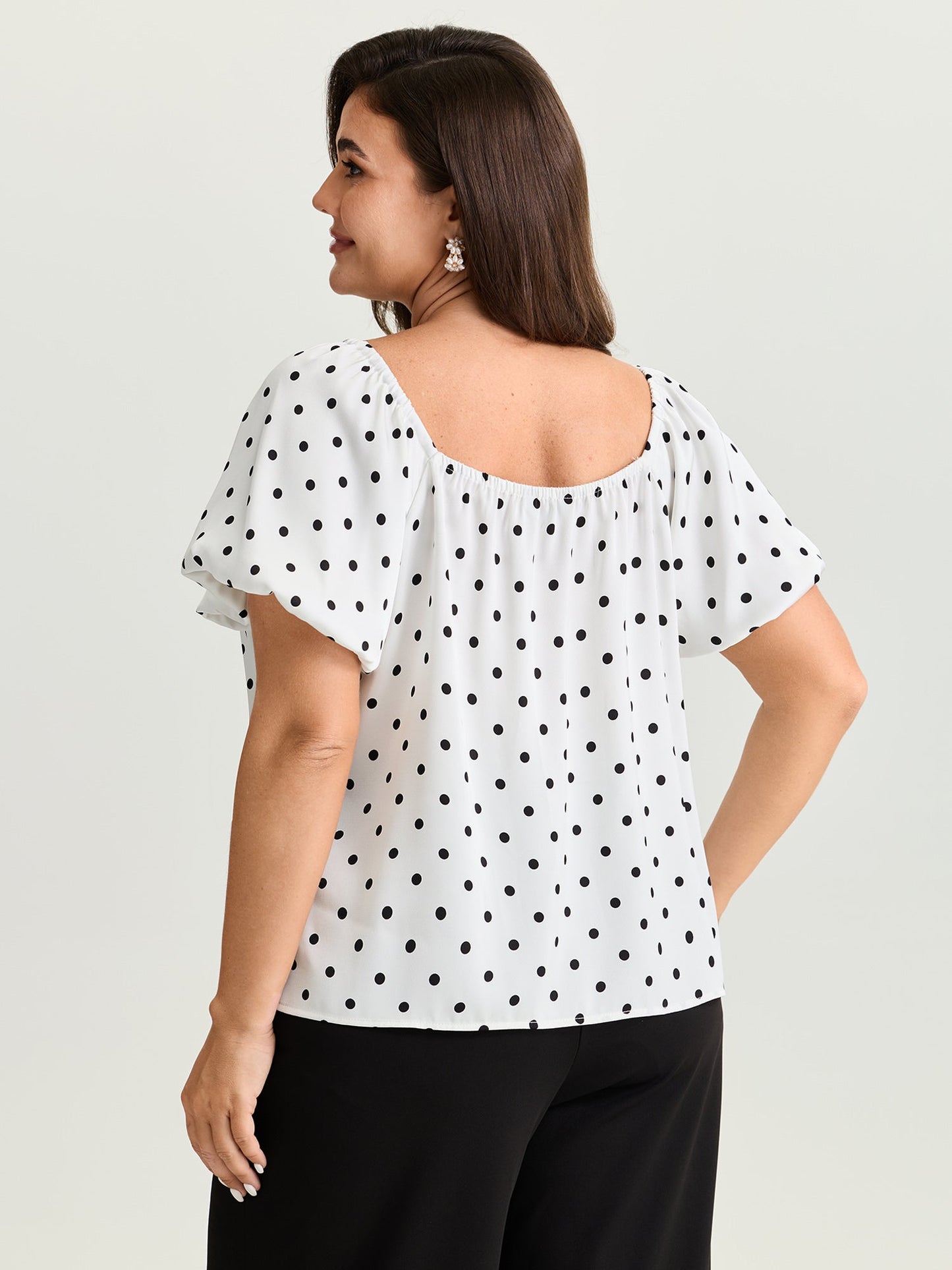 Timeless Polka Dots Neck-Tie Blouse