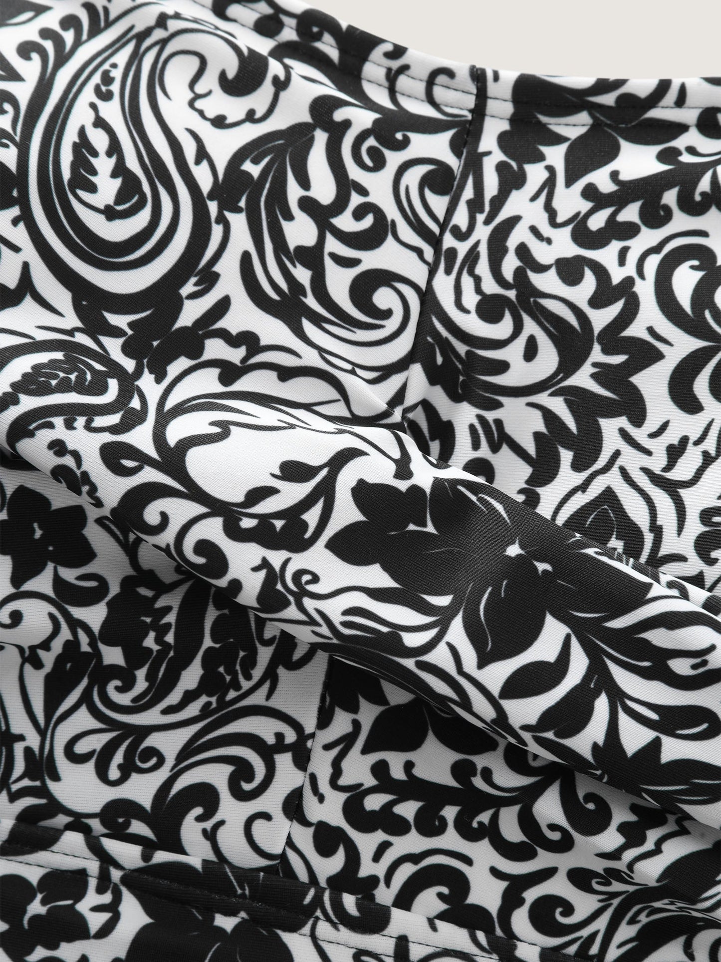 Paisley Print Twist Front Swim Dress