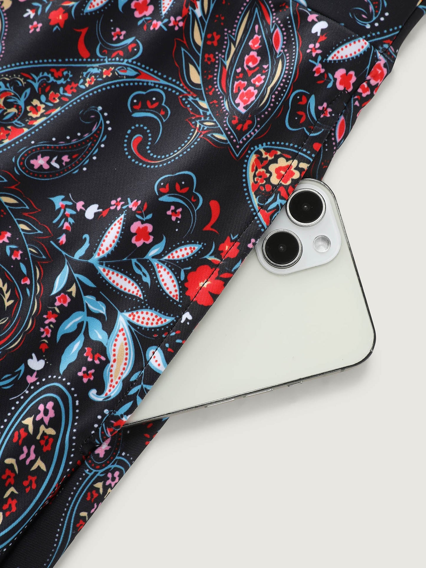 Paisley Print Crossstraps Pockets Swim Dress