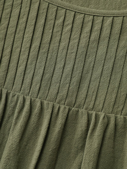 Pure Cotton Pleated Puffy Sleeve Blouse