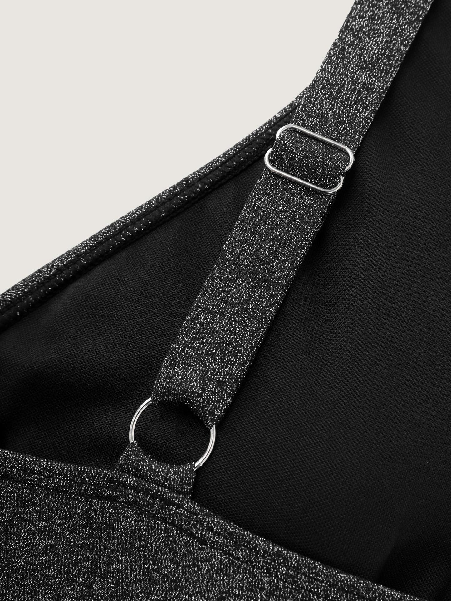 Textured Adjustable Surplice Neck Swim Top