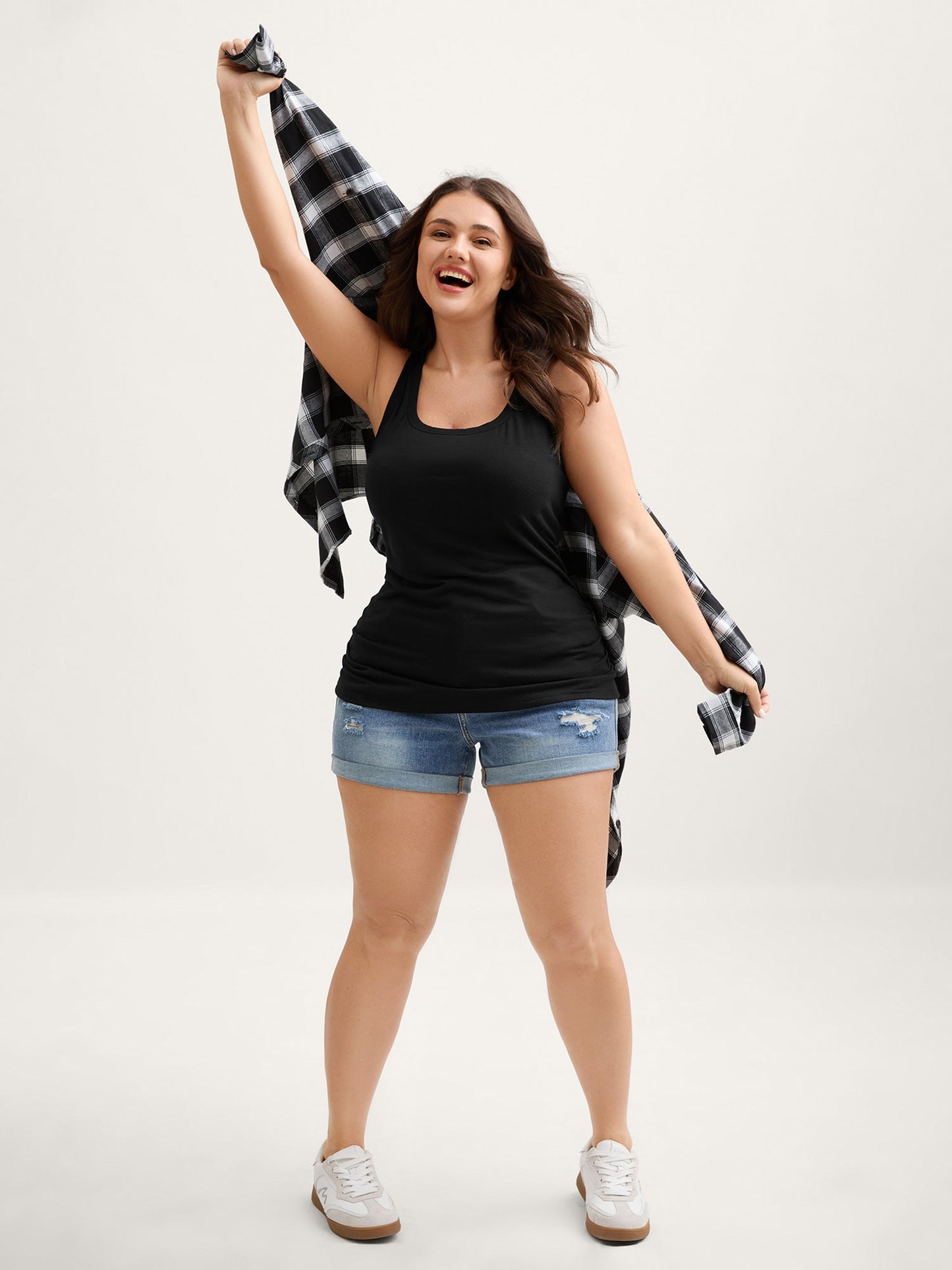Supportive Bra Pleated Fitted Tank Top