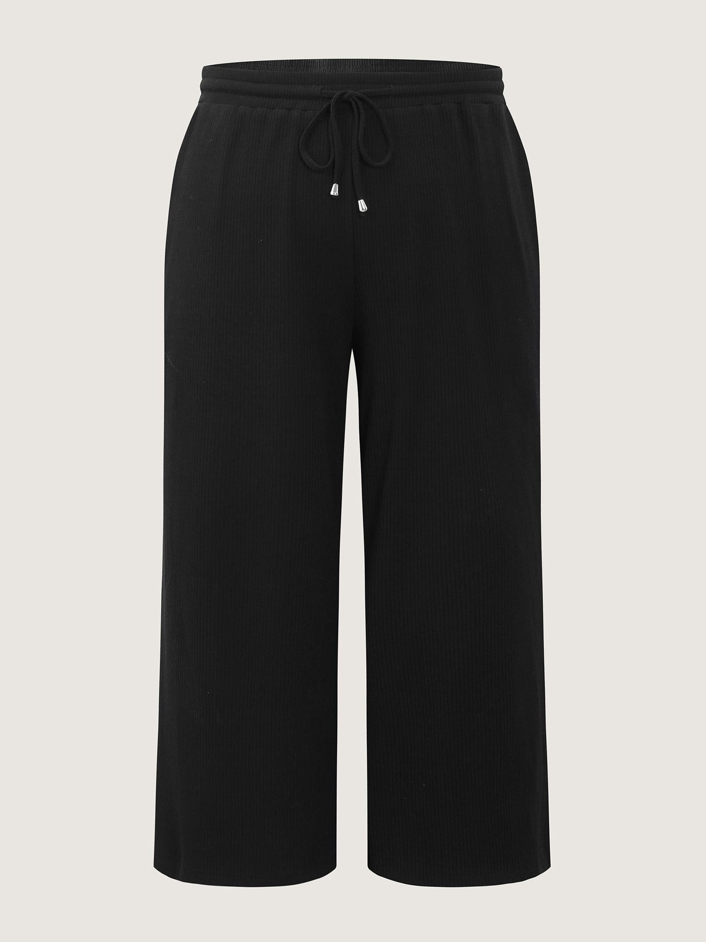 Drawstring Waist Stretchy Textured Sweatpants