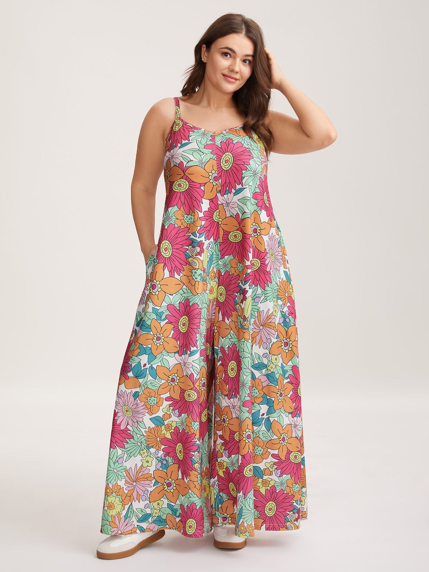 plus size Vivid Groove Stretchy Adjustable Jumpsuit