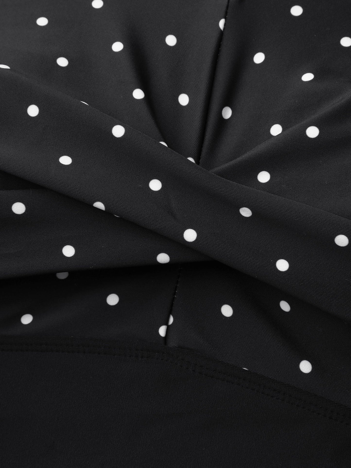 Polka Dots Spliced Ruched One-Piece Swimsuit