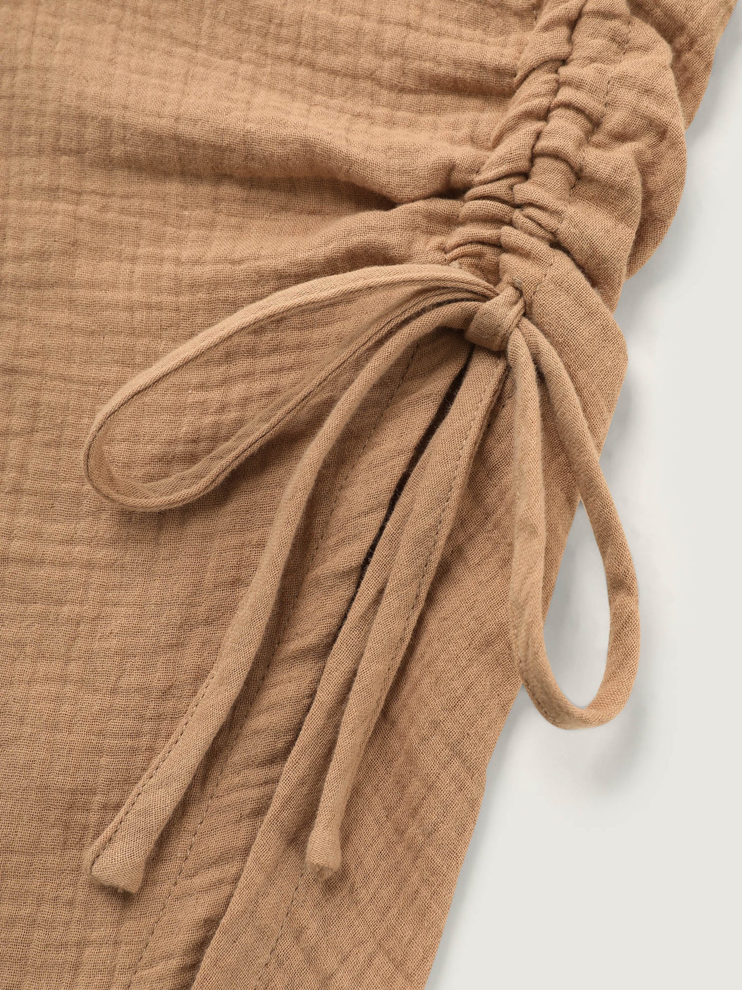 Pure Cotton Drawstring Split Side Pants