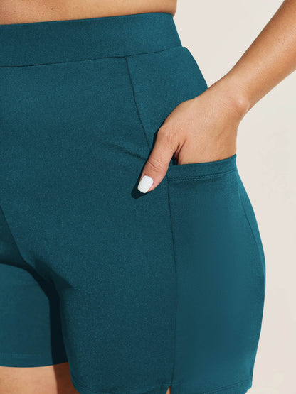 High Rise Pocket Split Side Swim Bottoms