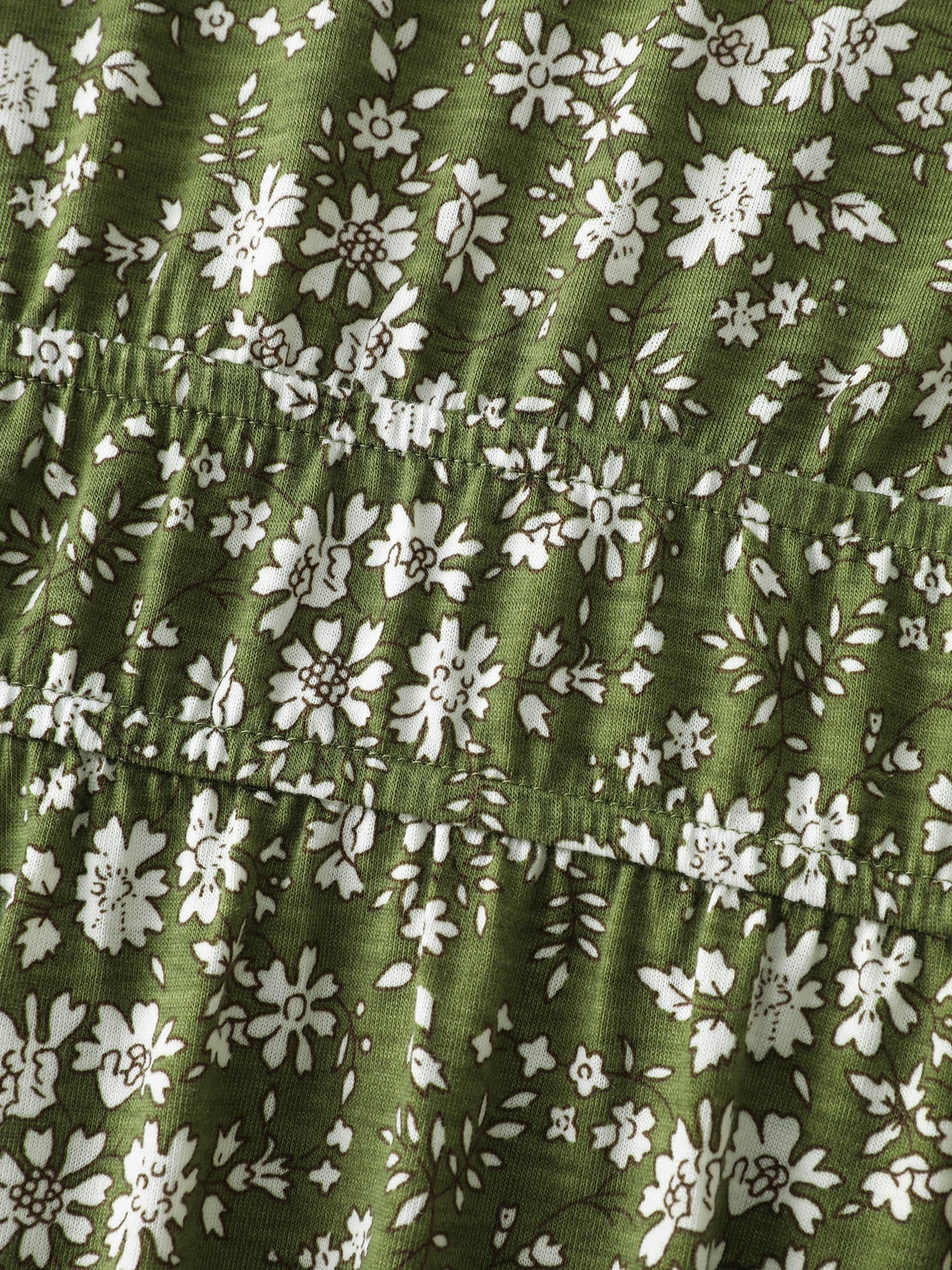 Dense Floral Print Cinched-Waist Midi Dress