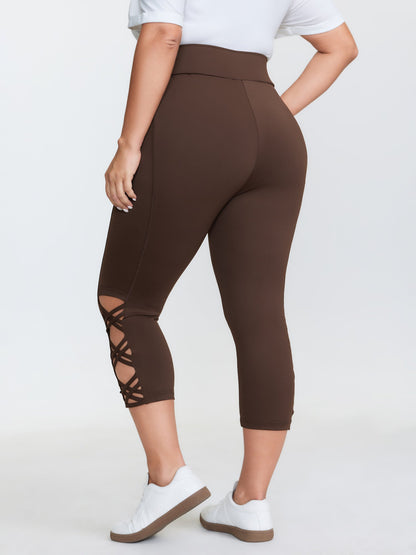 Super Stretchy Crisscross Detail Pockets Leggings