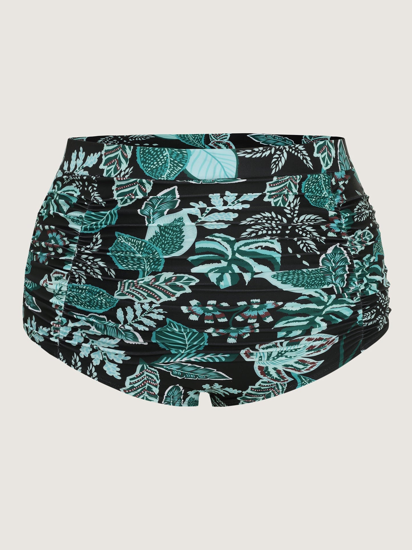Floral Print High Waisted Tummy-Control Swim Bottoms