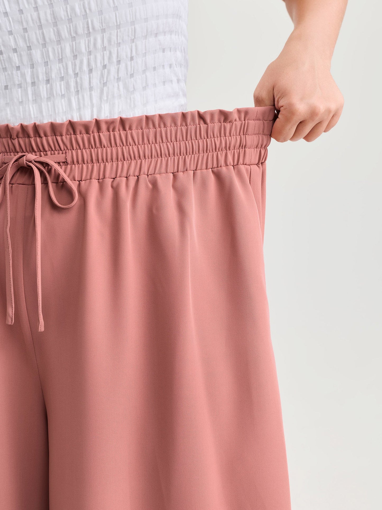 Stretchy Drawstring Waist Pockets Pants