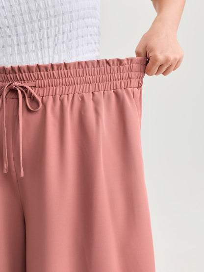 Stretchy Drawstring Waist Pockets Pants