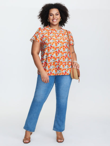 In Full Bloom Mock Neck Shirt