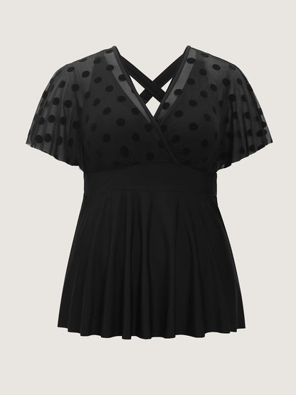 Polka Dots Sheer Swim Top