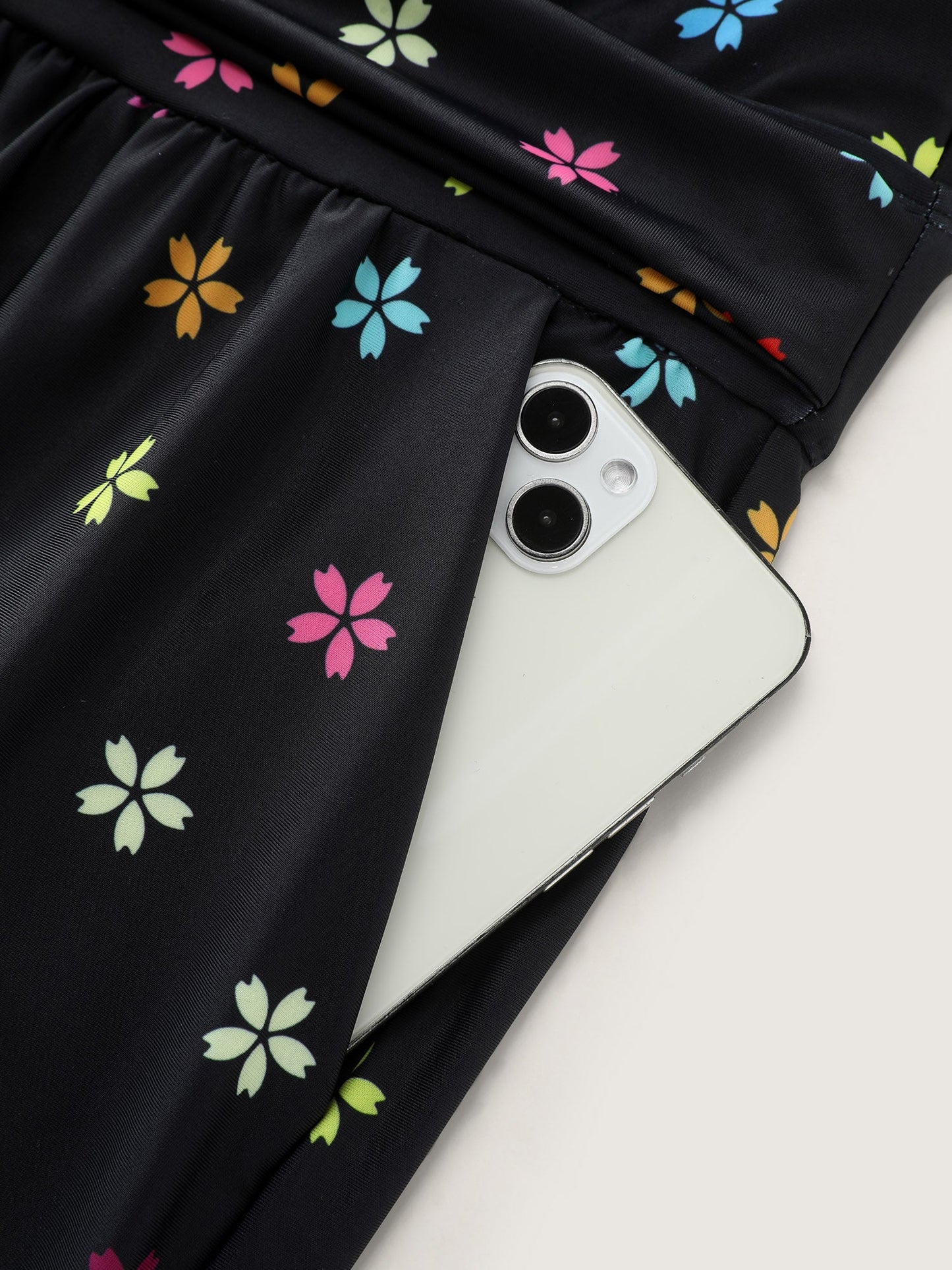 Floral Non-Removable Belt One-Piece Swimsuit