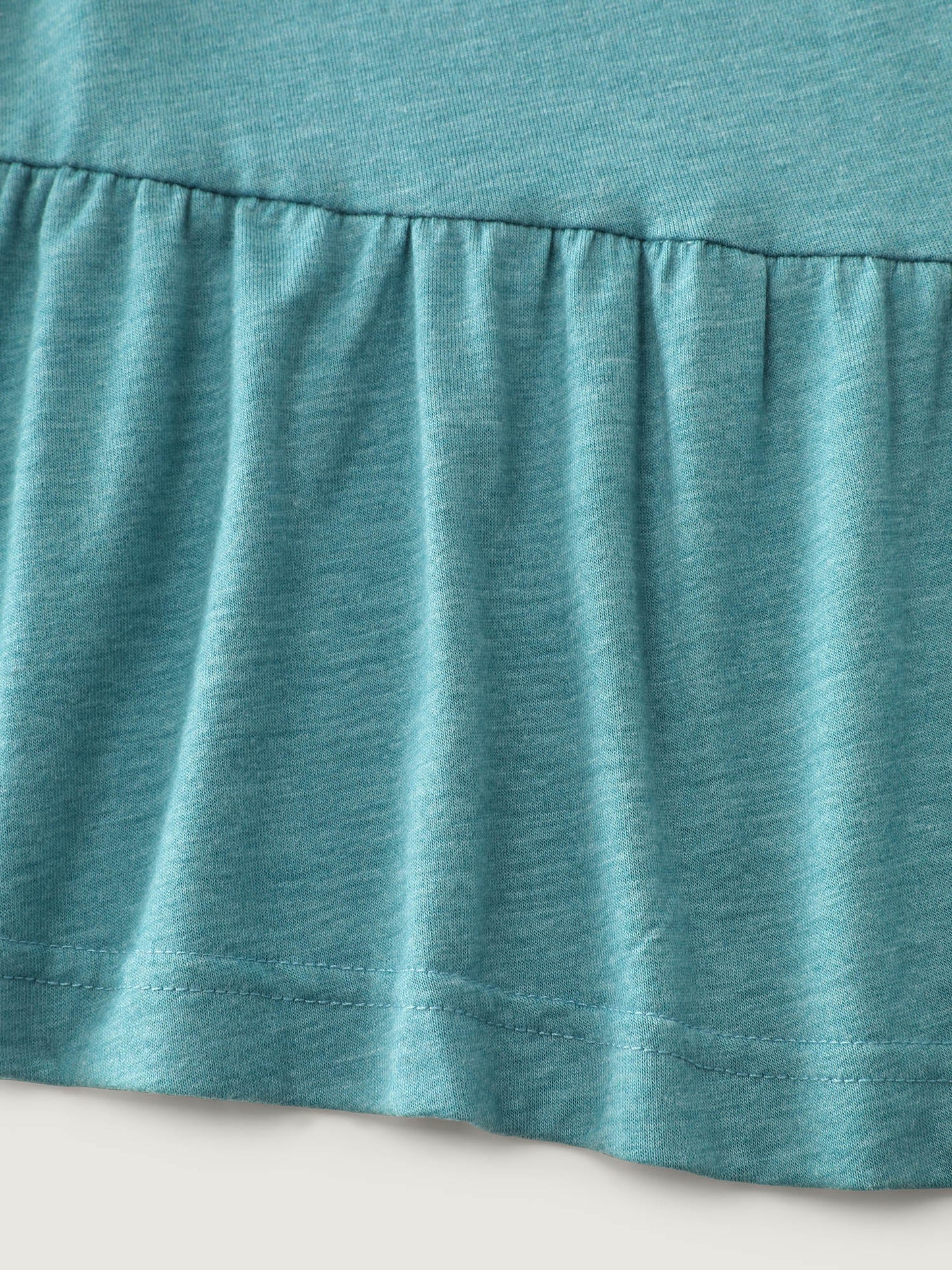 Supersoft Stretchy Ruffled Hem Plain Knit Top