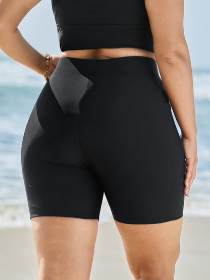 Pockets High-Waisted Swim Bottoms