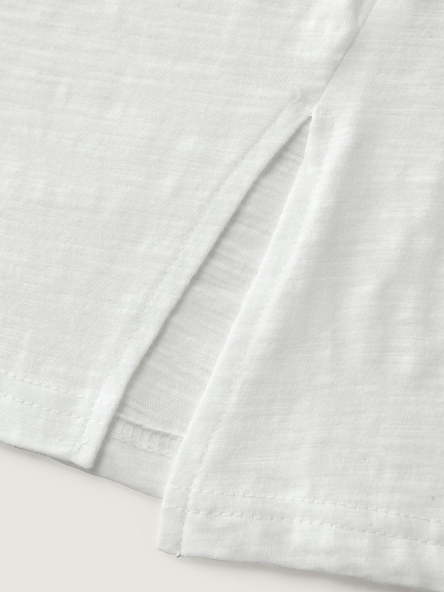 Pure Cotton Keyhole Neckline Flowy T-Shirt