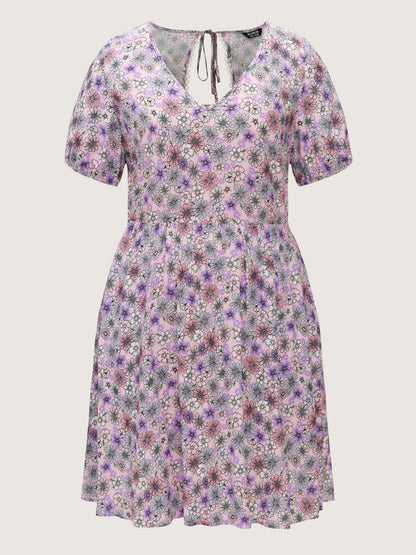 Supersoft Delicate Floral Lace Trim Mini Dress
