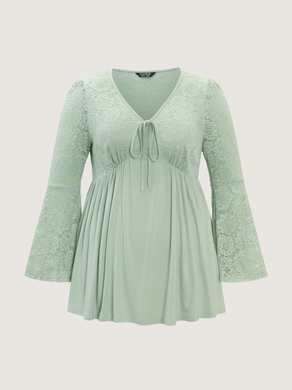 Tunic Waist-Tie Flowy Knit Top