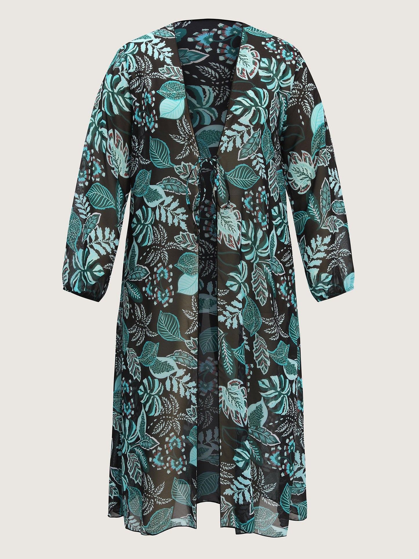Tropical Breeze Stretchy Sleeve Swim Cover-Up