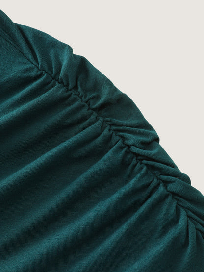 Supersoft Flowy-Fit Pleated Plain T-Shirt