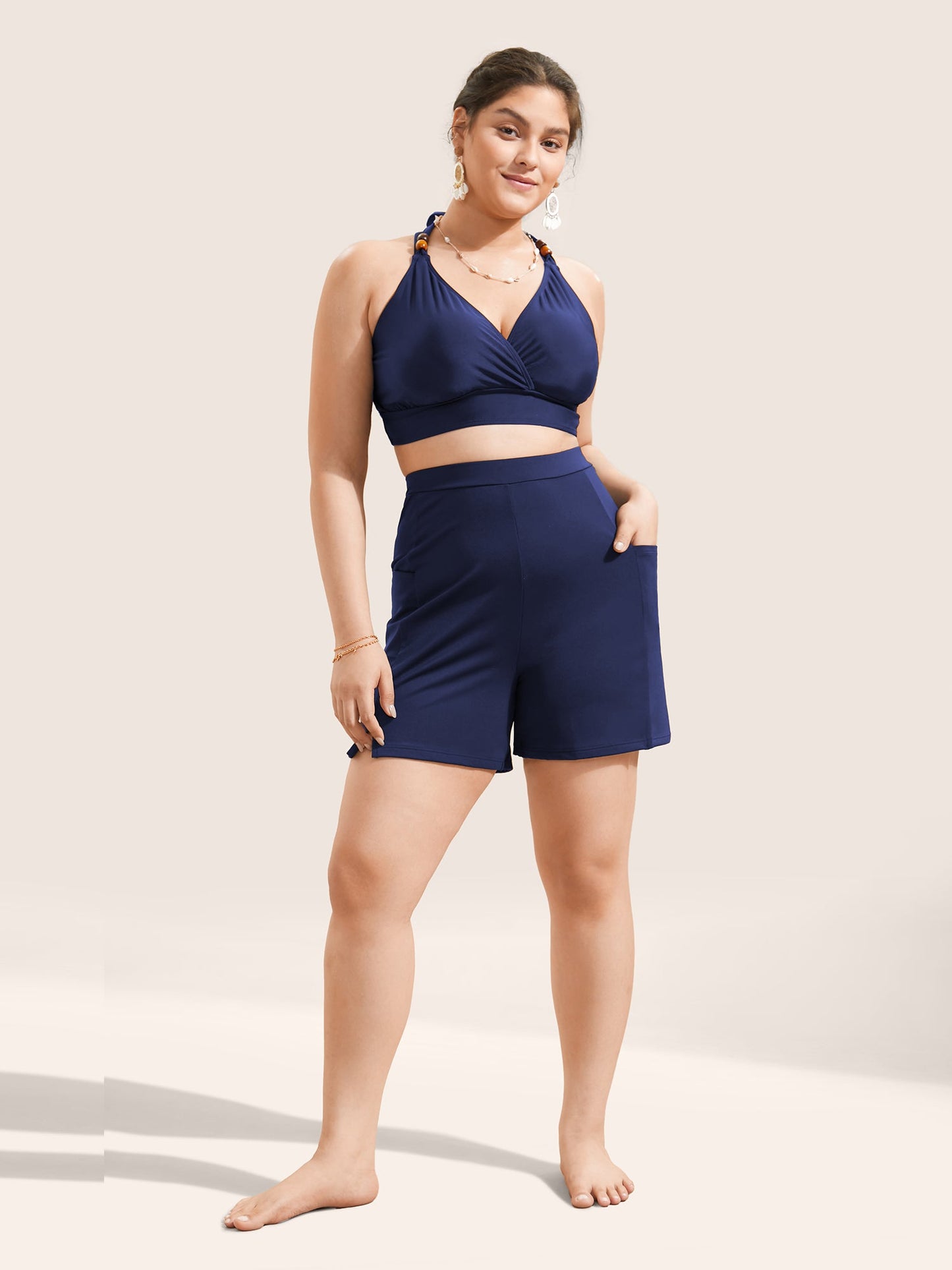 High Rise Pocket Split Side Swim Bottoms