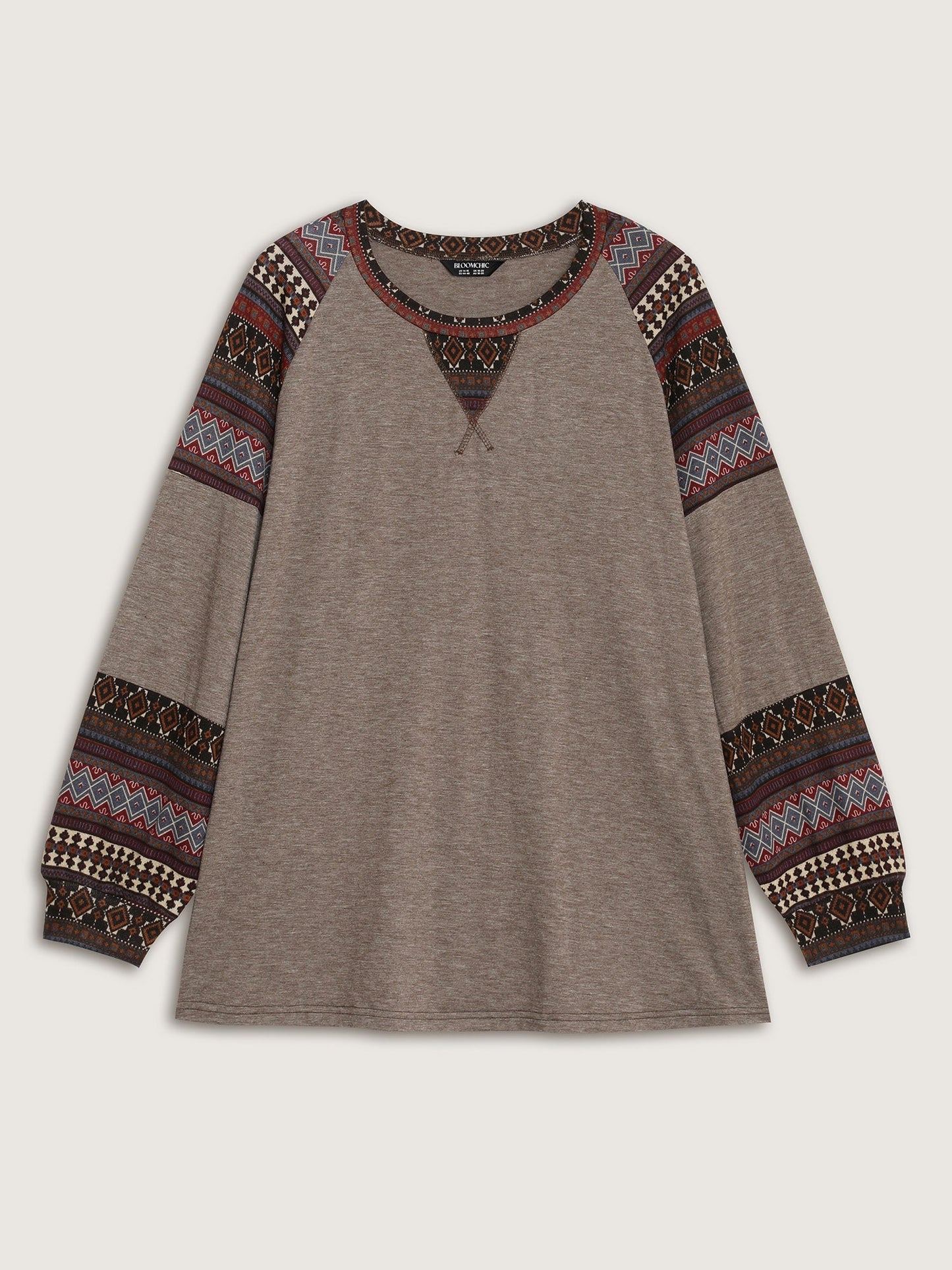 Supersoft Boho Stripes Spliced T-Shirt