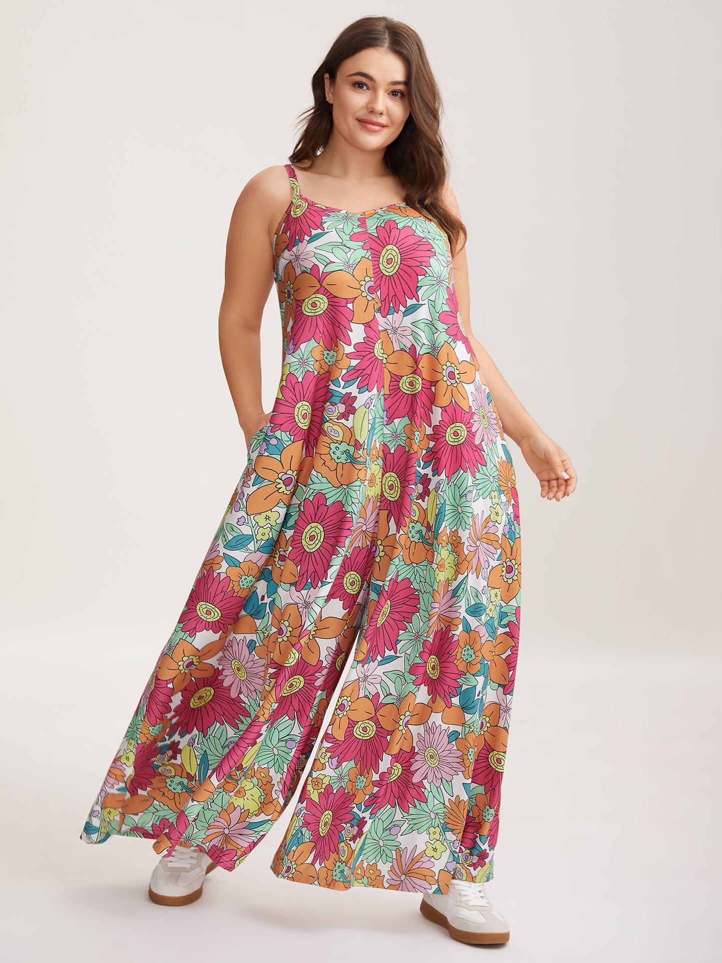 plus size Vivid Groove Stretchy Adjustable Jumpsuit