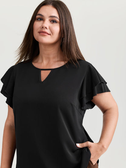 Layered Ruffled Arm-Friendly Sleeve Blouse
