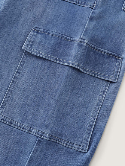 Supersoft Lace Detail Wide-Leg Jeans