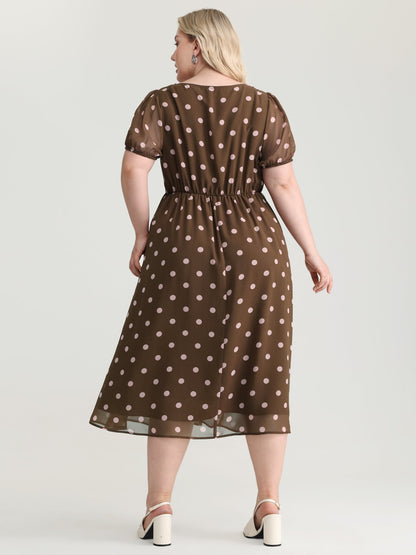 Polka Dots Curve-Hugging Midi Dress