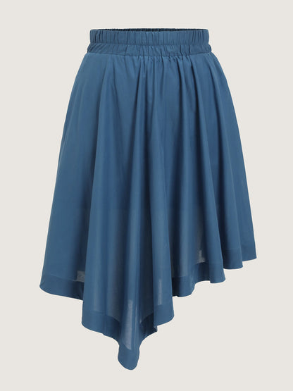 Pure Cotton High Low Hem Midi Skirt