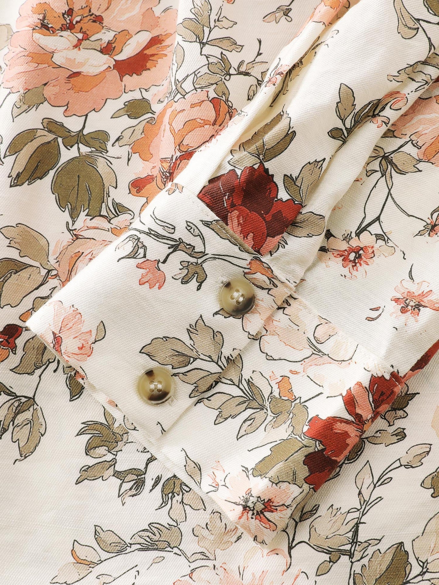 Rayon Floral Print Button-Down Shirt