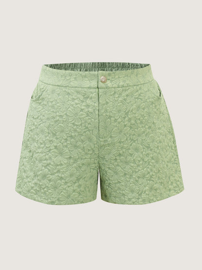 Jacquard Textured Wide Leg Shorts