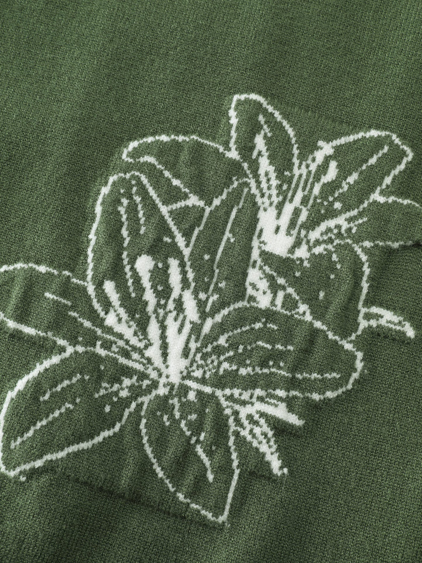 Floral Pattern Jacquard Button Knit Cardigan