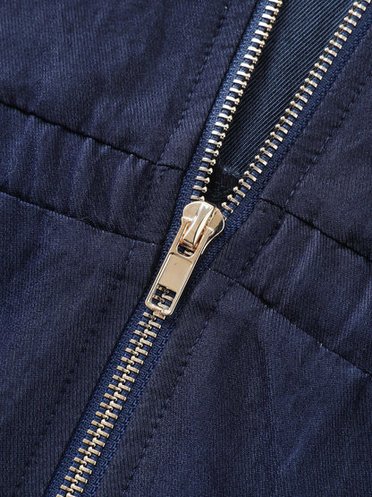 Zipper Front Tab Sleeve Jumpsuit