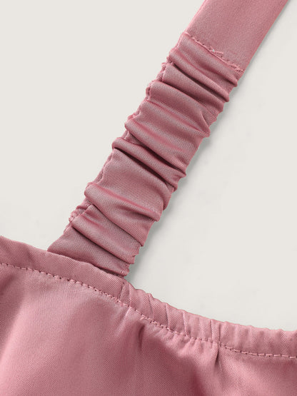 Elegant Satin Off-Shoulder Bowtie Blouse