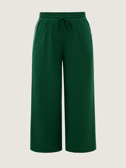 Side Striped Stretchy Waist Pants