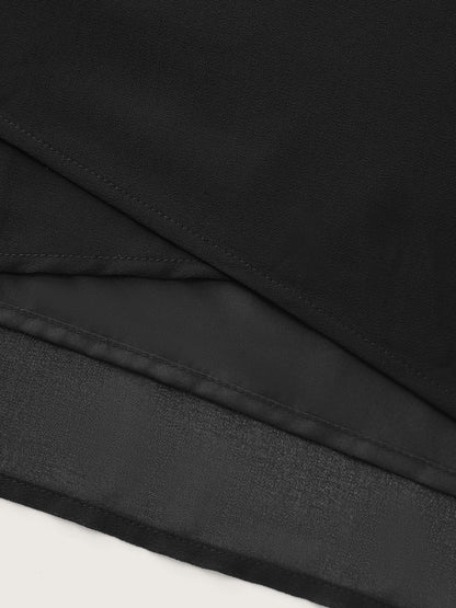 Sheer Flowy Ruffled Sleeve Plain Blouse