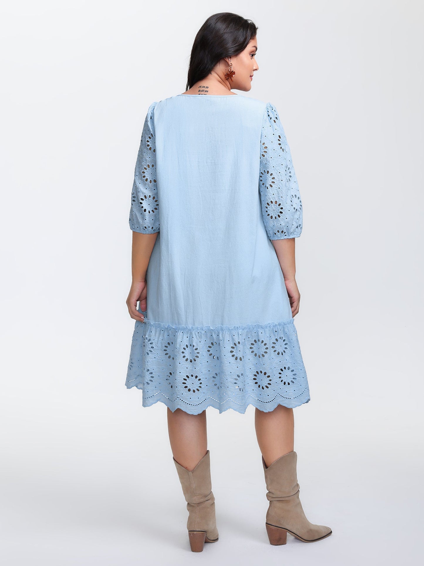 Pure Cotton Cut-Out Detail Mini Dress