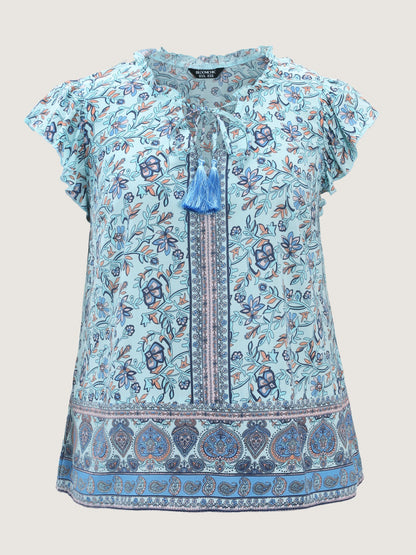 Boho Romance Bust-Friendly Drawstring Blouse
