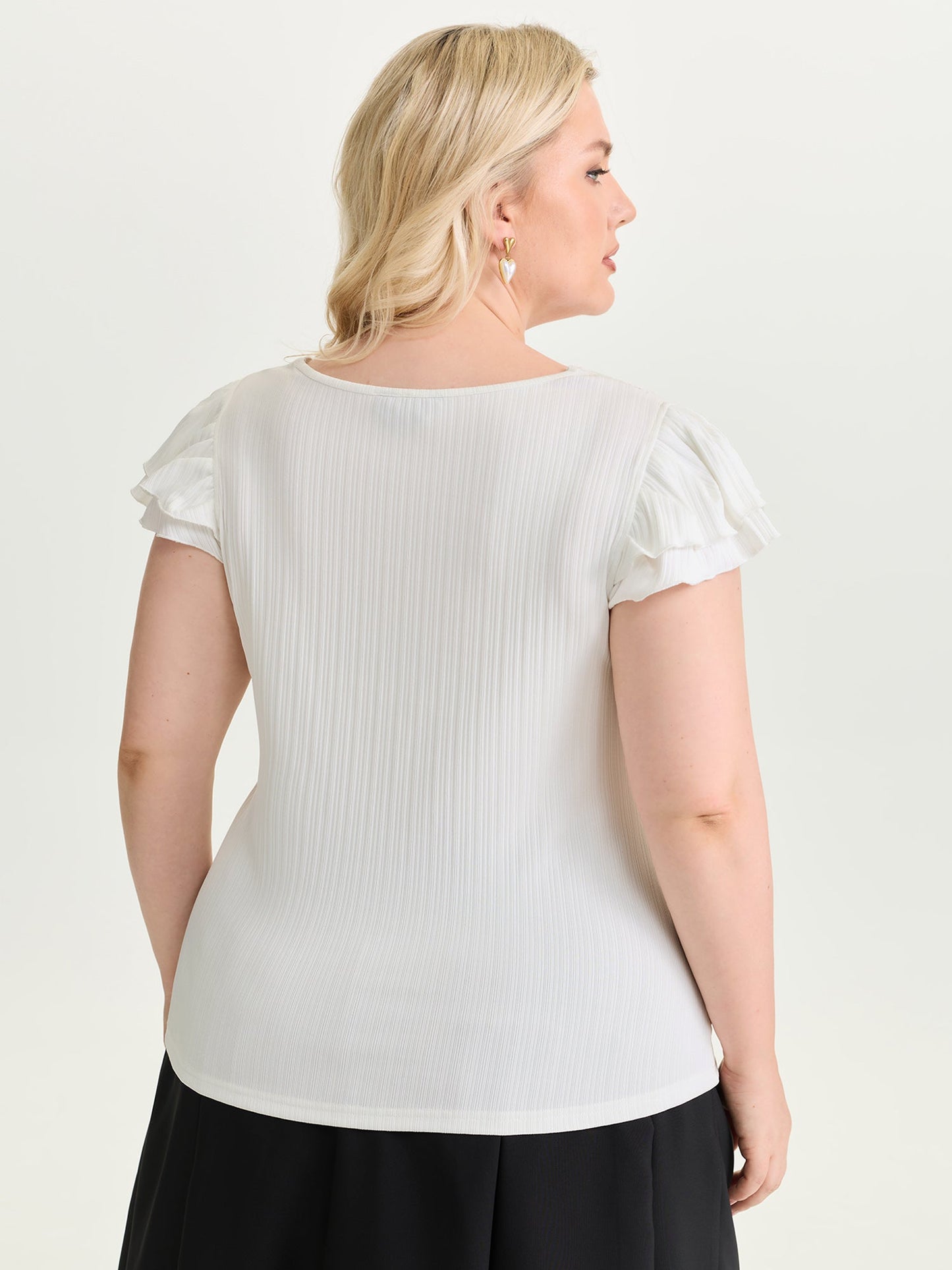 Stretchy Lace V-Neckline T-Shirt