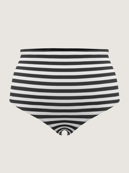 Striped Contrast Twist Front Swim Dress