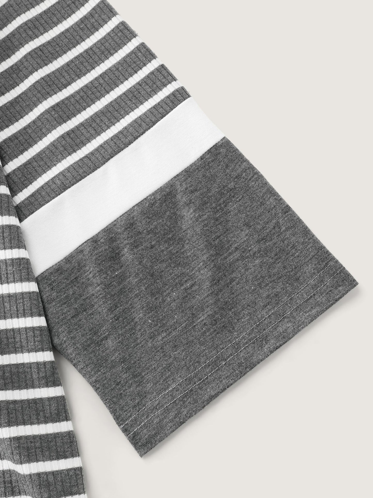 Monochrome Stripes Round Neck T-Shirt