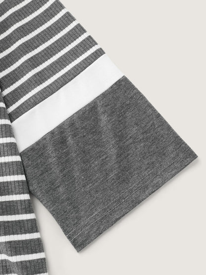 Monochrome Stripes Round Neck T-Shirt