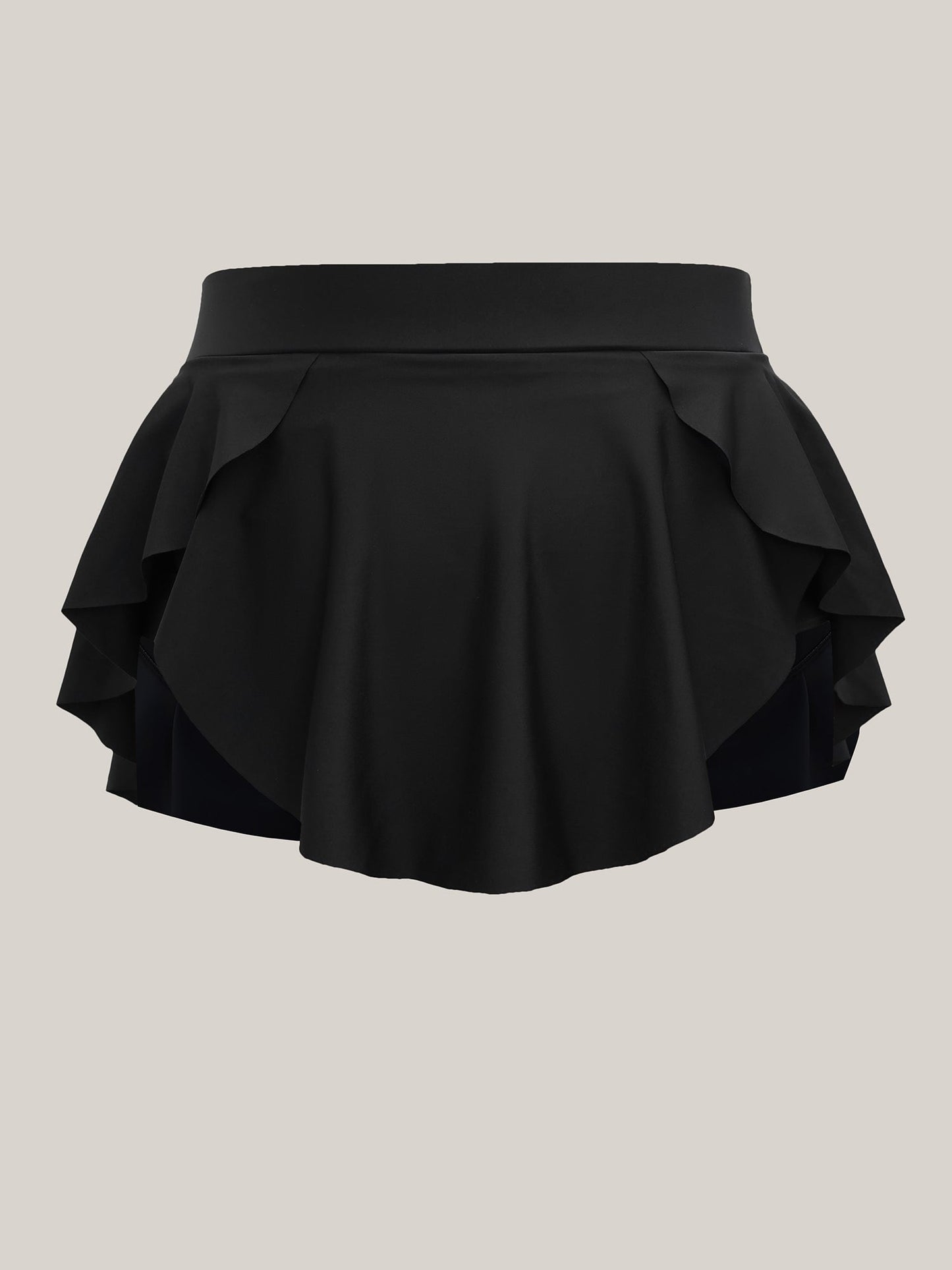 Layered Hips Coverage Slit Swim Bottoms