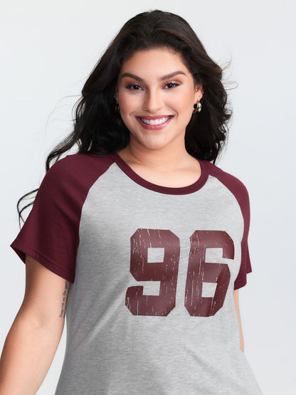 Supersoft Raglan Sleeve Printed T-Shirt