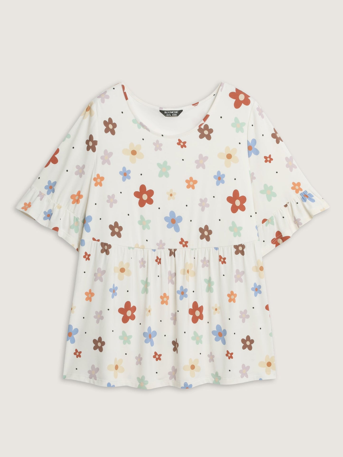 Floral Print Stretchy Knit Top
