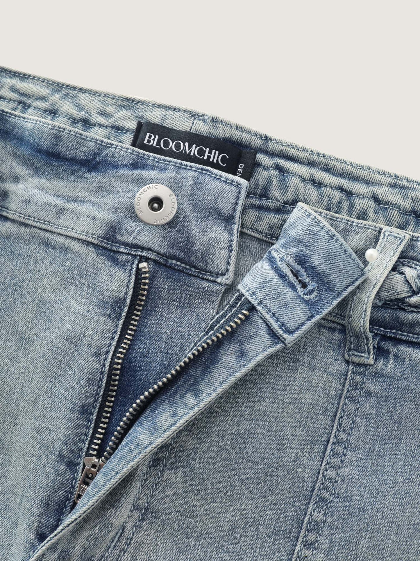 Stretchy Skinny-Fit Denim Shorts